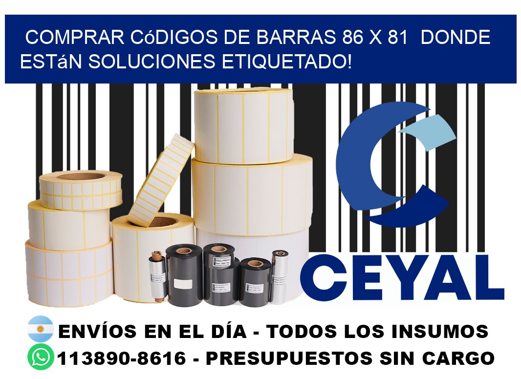 Comprar códigos de barras 86 x 81  donde están soluciones etiquetado!