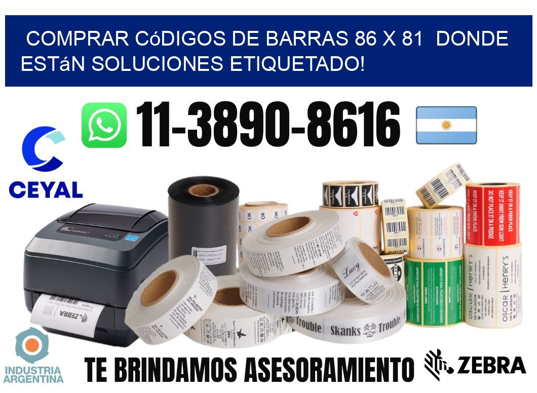 Comprar códigos de barras 86 x 81  donde están soluciones etiquetado!