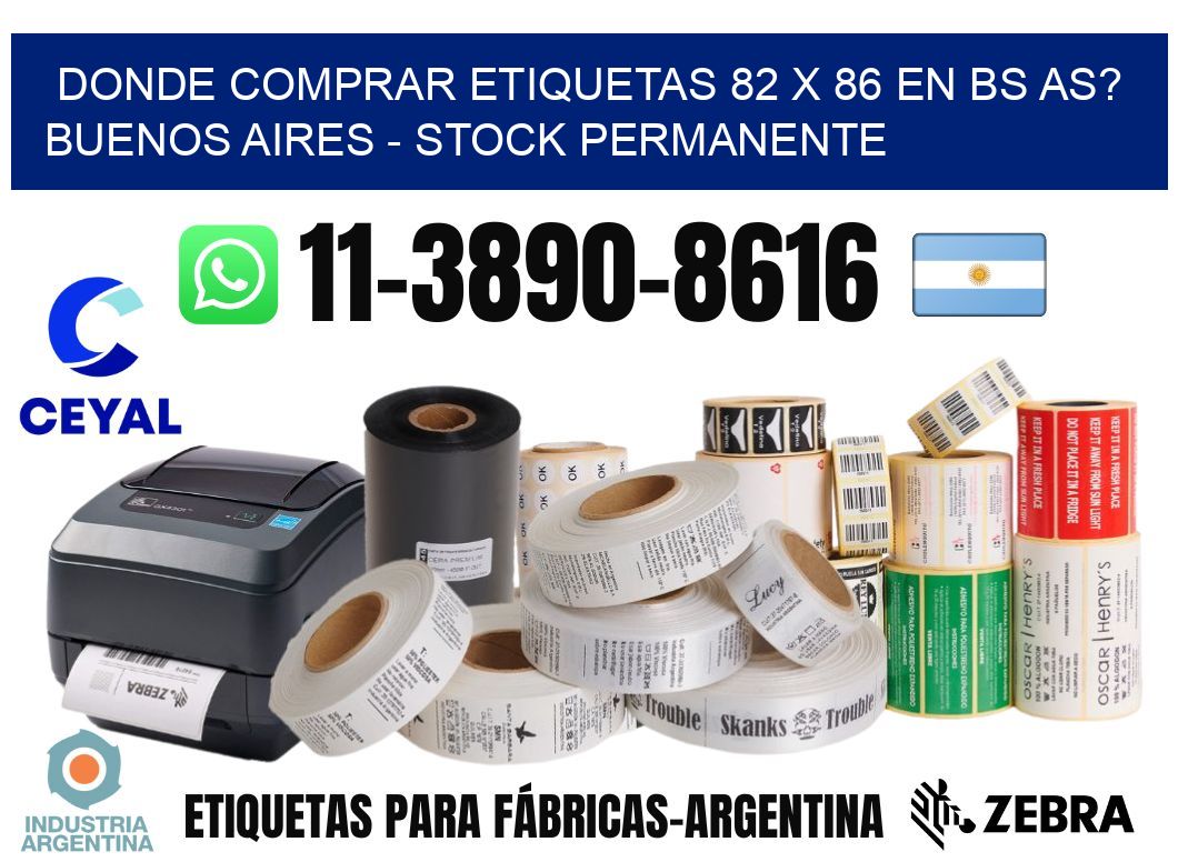Donde Comprar etiquetas 82 x 86 en BS AS? Buenos Aires - Stock permanente