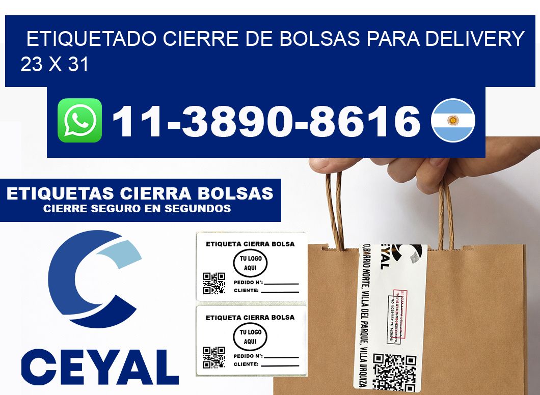 ETIQUETADO CIERRE DE BOLSAS PARA DELIVERY 23 x 31