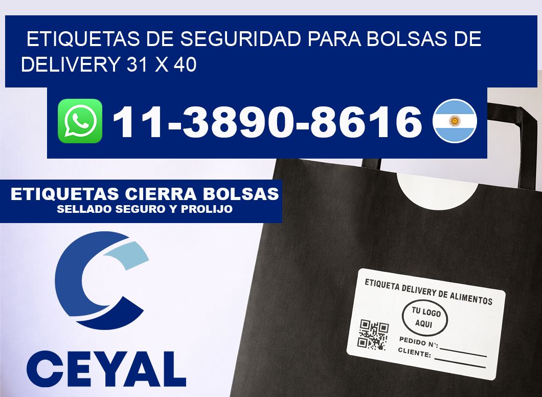 ETIQUETAS DE SEGURIDAD PARA BOLSAS DE DELIVERY 31 x 40