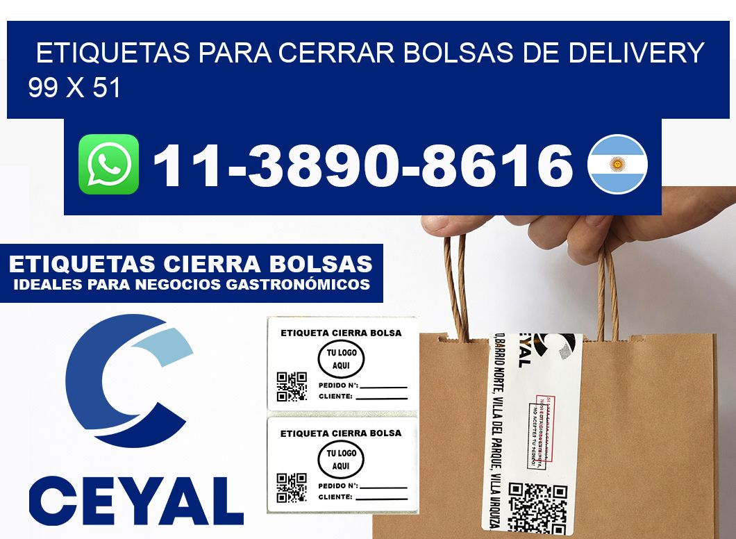ETIQUETAS PARA CERRAR BOLSAS DE DELIVERY  99 x 51
