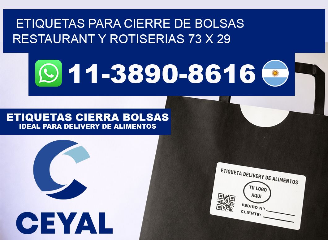 ETIQUETAS PARA CIERRE DE BOLSAS RESTAURANT Y ROTISERIAS 73 x 29