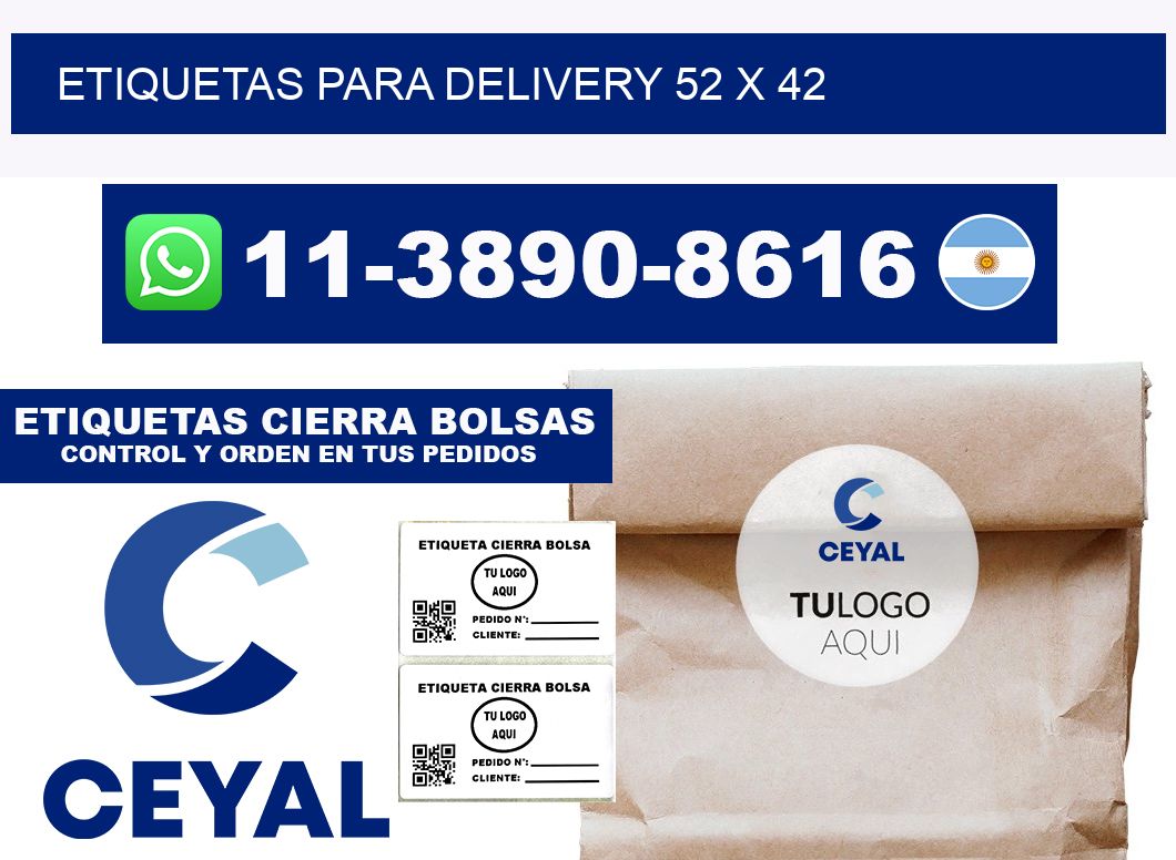ETIQUETAS PARA DELIVERY 52 x 42