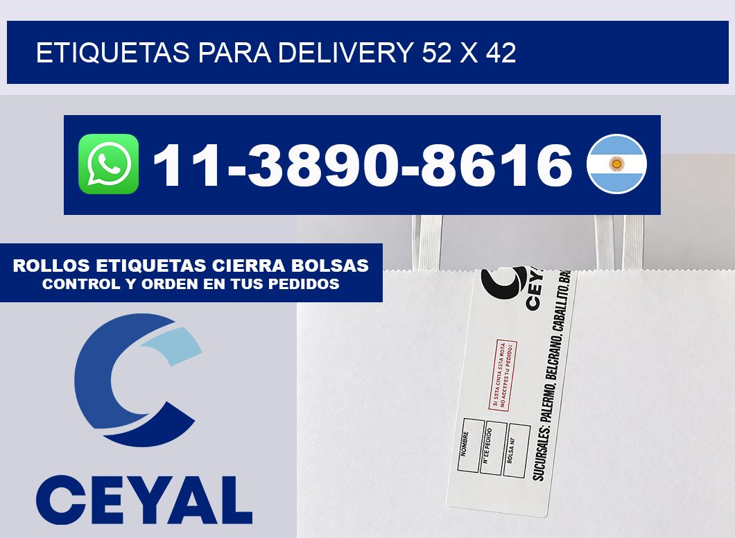 ETIQUETAS PARA DELIVERY 52 x 42