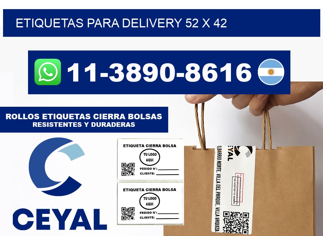ETIQUETAS PARA DELIVERY 52 x 42