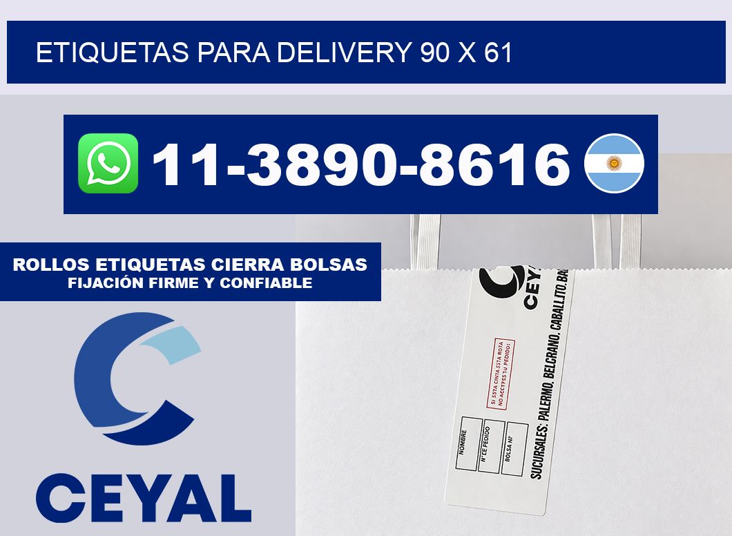 ETIQUETAS PARA DELIVERY 90 x 61