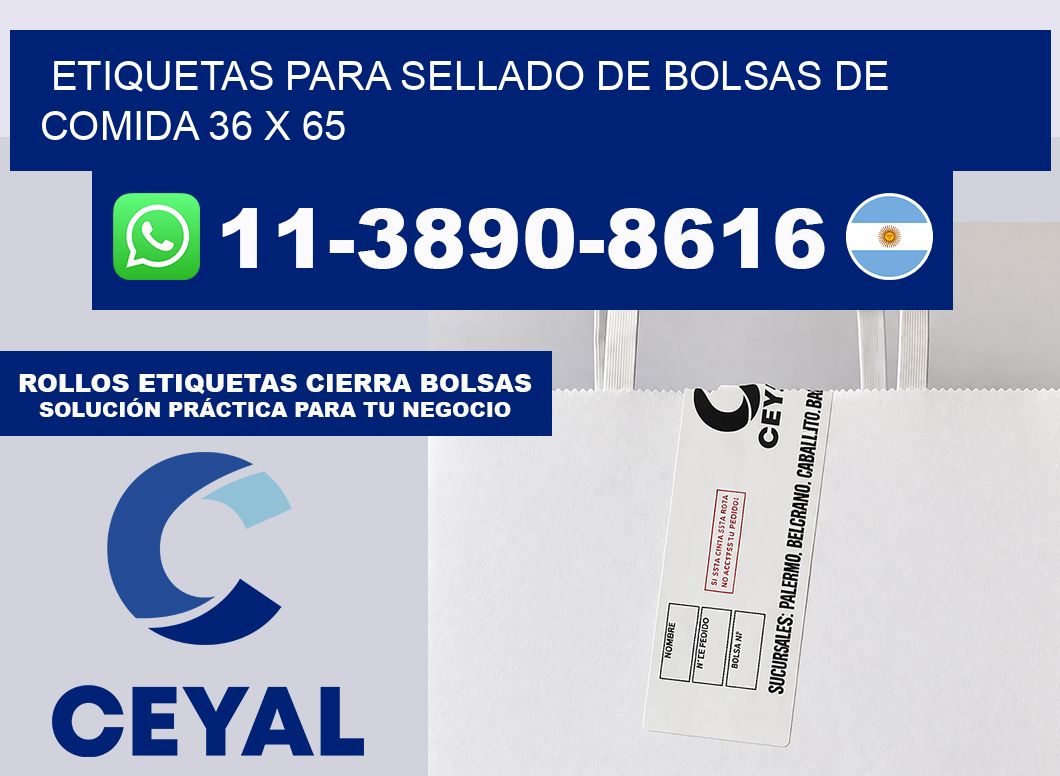ETIQUETAS PARA SELLADO DE BOLSAS DE COMIDA 36 x 65