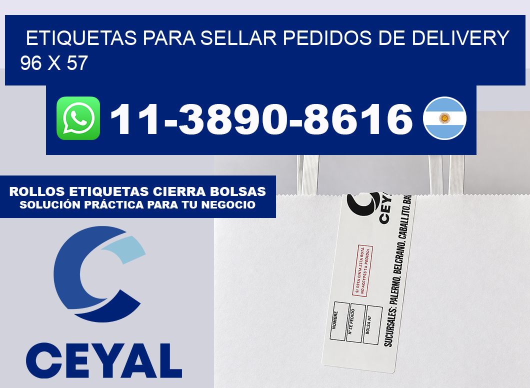 ETIQUETAS PARA SELLAR PEDIDOS DE DELIVERY 96 x 57