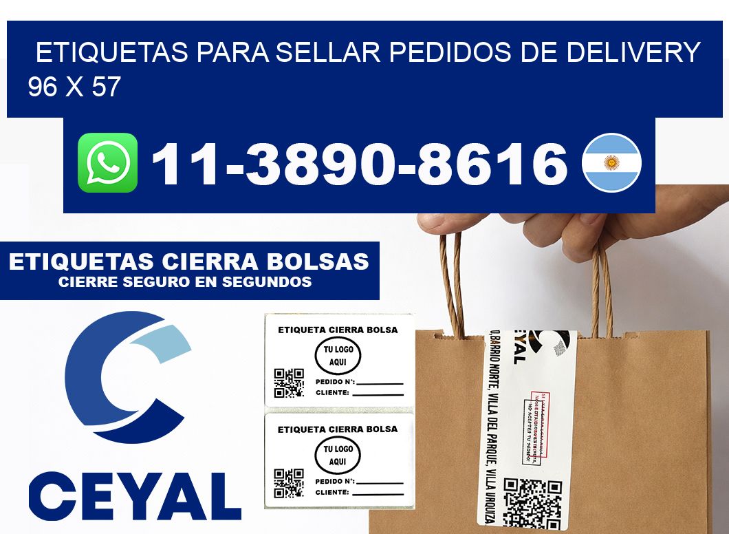 ETIQUETAS PARA SELLAR PEDIDOS DE DELIVERY 96 x 57