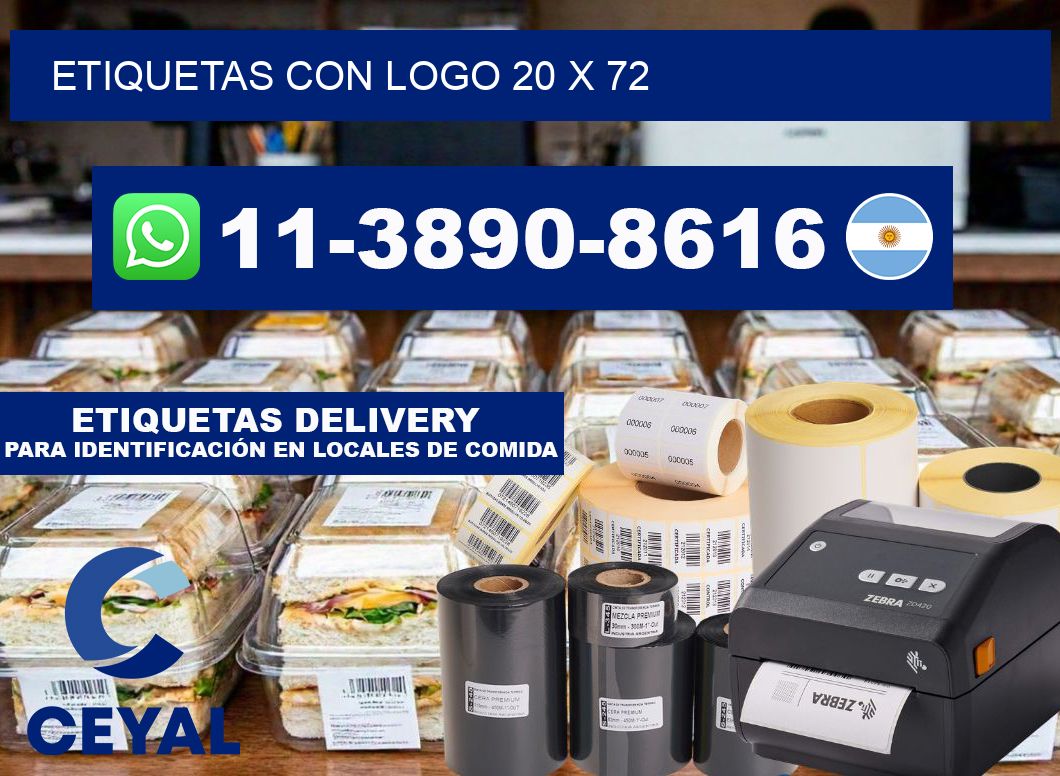 Etiquetas con logo 20 x 72