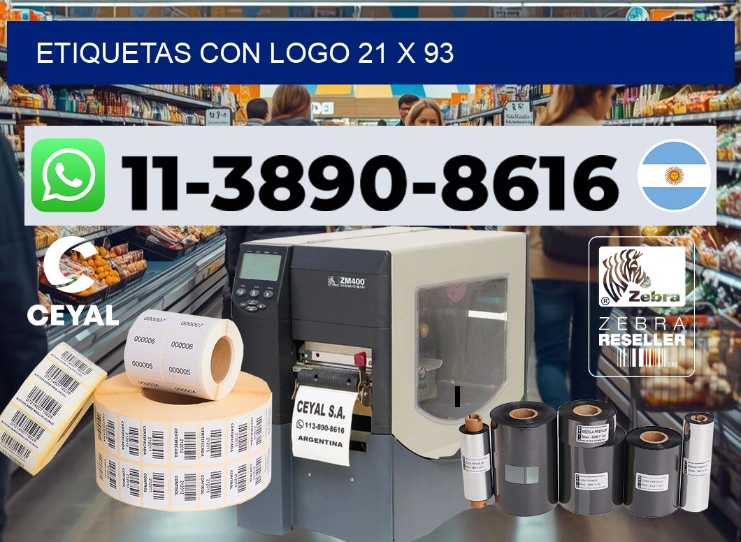 Etiquetas con logo 21 x 93