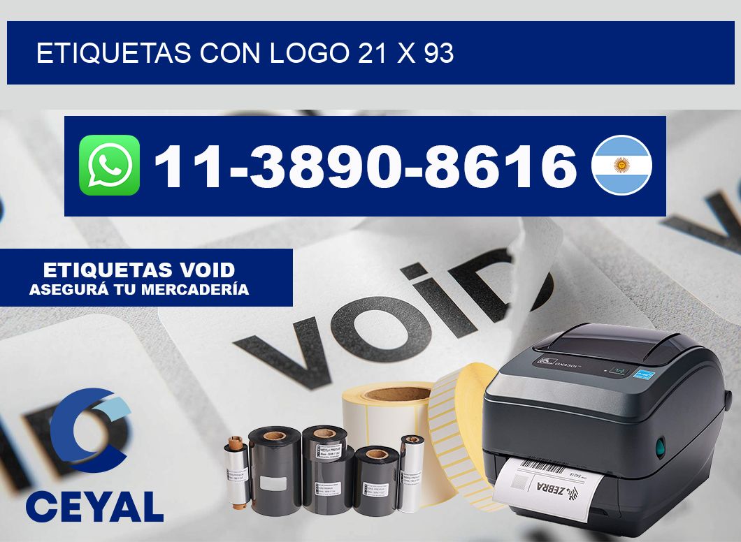 Etiquetas con logo 21 x 93