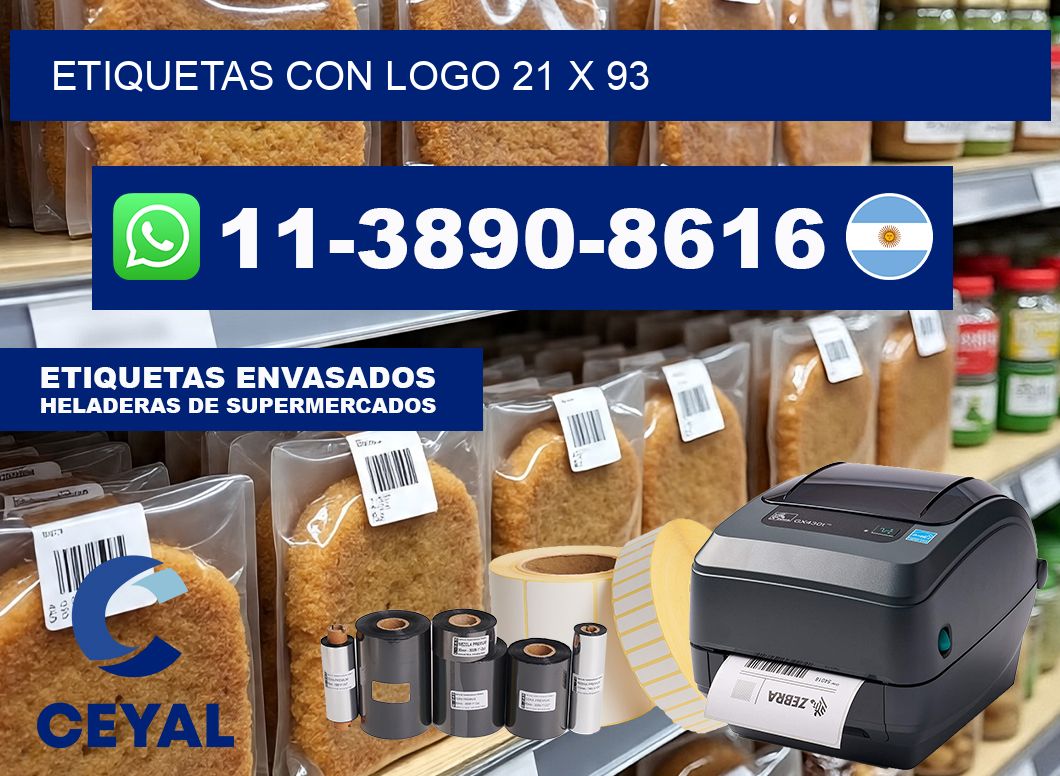 Etiquetas con logo 21 x 93