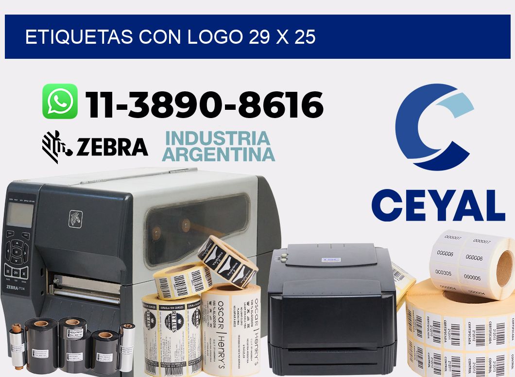 Etiquetas con logo 29 x 25
