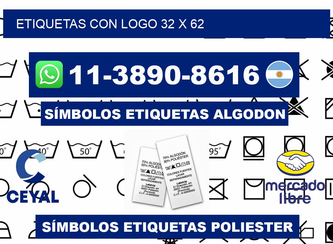 Etiquetas con logo 32 x 62