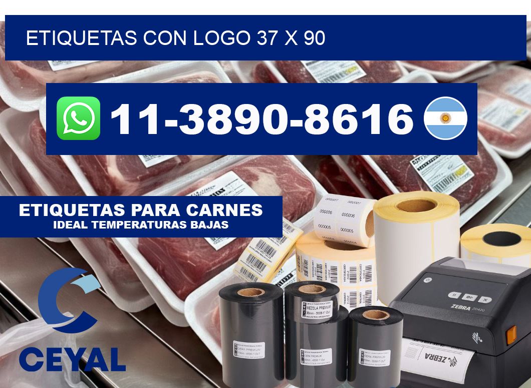 Etiquetas con logo 37 x 90
