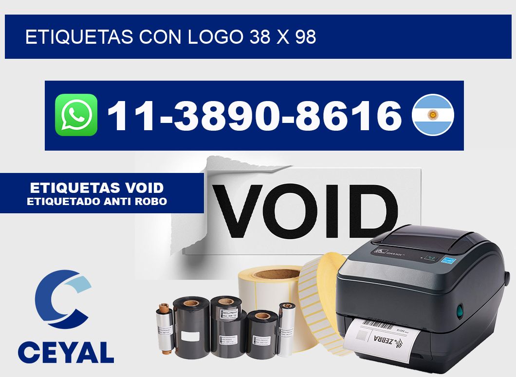 Etiquetas con logo 38 x 98