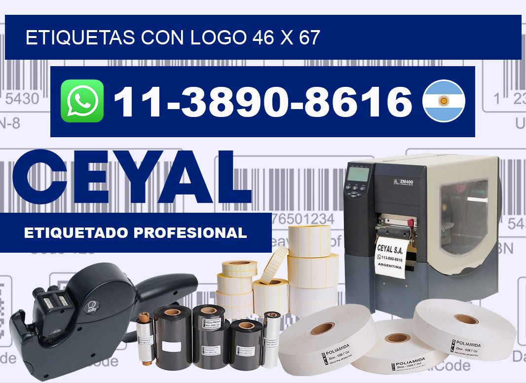 Etiquetas con logo 46 x 67