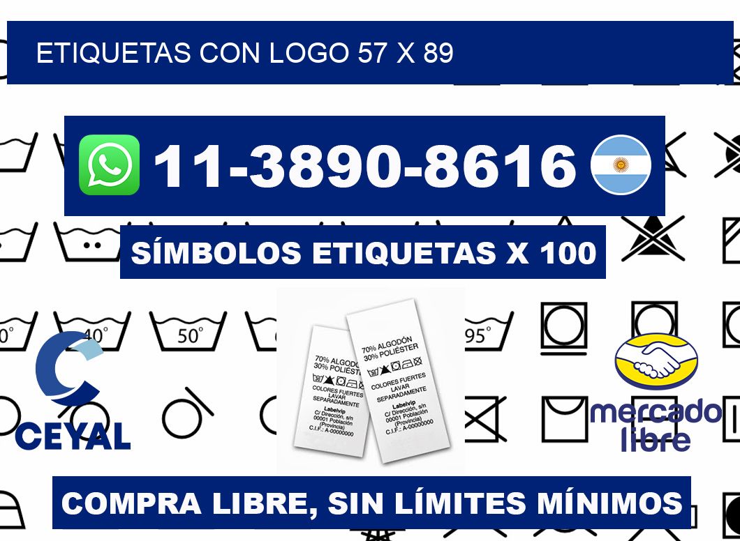 Etiquetas con logo 57 x 89