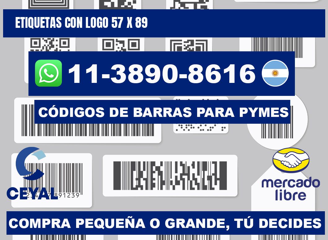 Etiquetas con logo 57 x 89