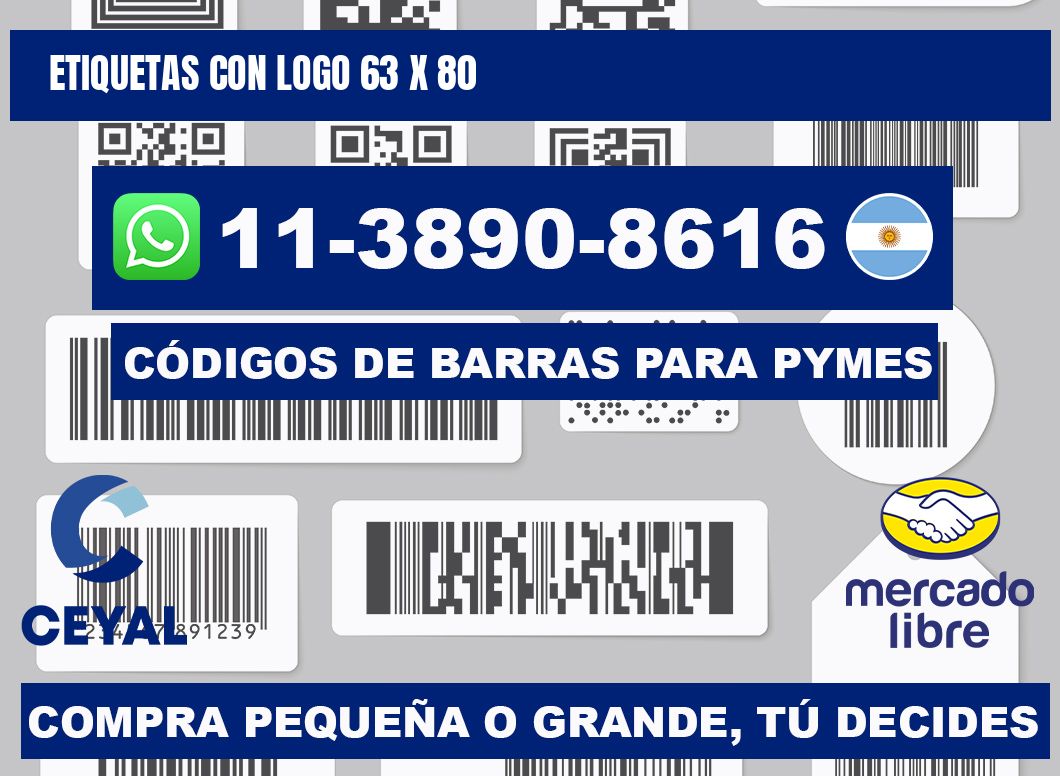 Etiquetas con logo 63 x 80