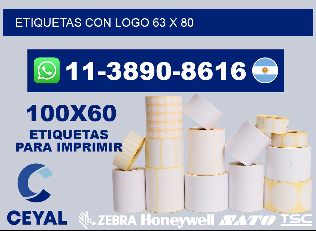 Etiquetas con logo 63 x 80