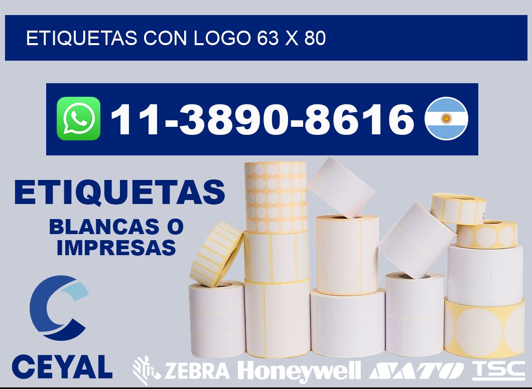 Etiquetas con logo 63 x 80