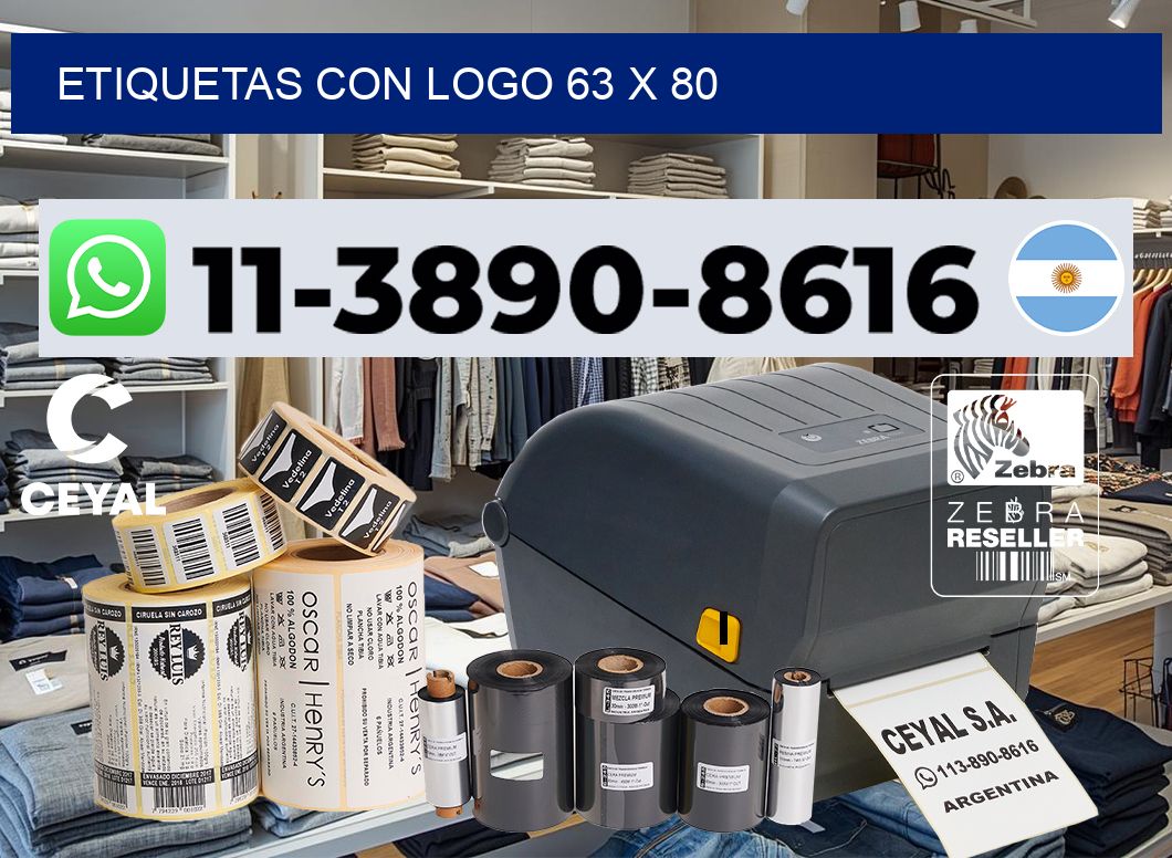 Etiquetas con logo 63 x 80
