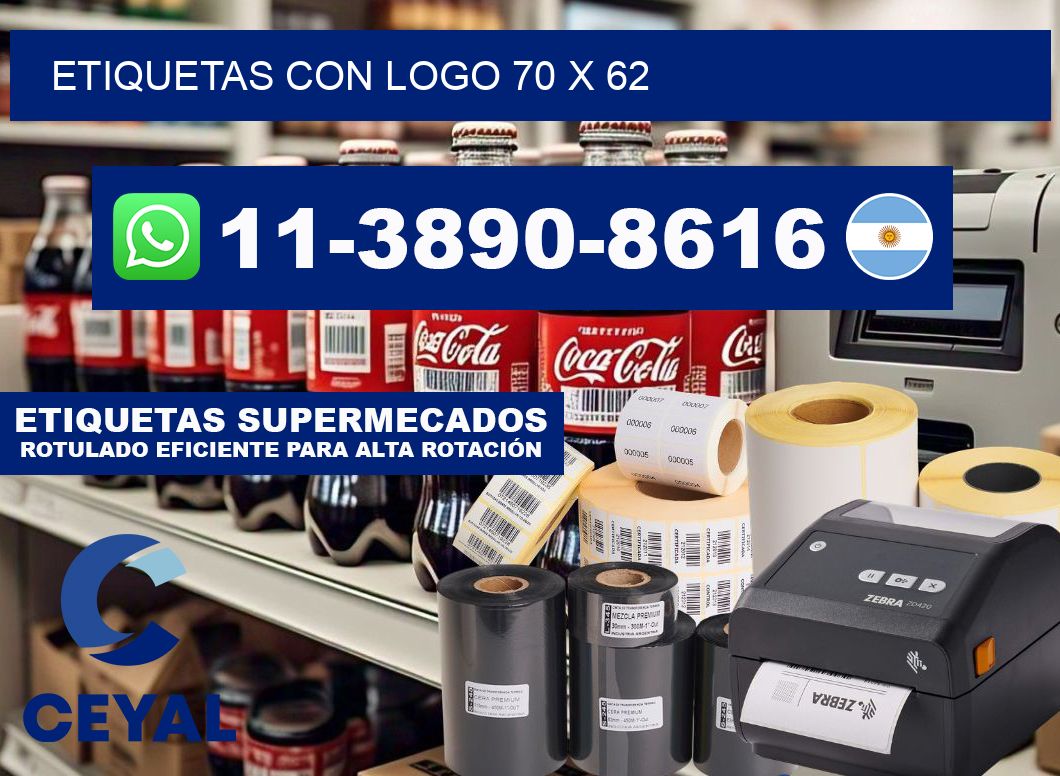 Etiquetas con logo 70 x 62