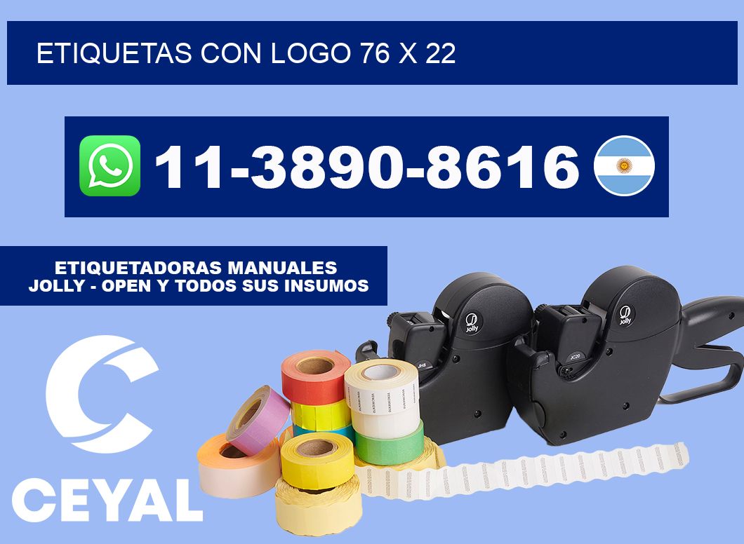 Etiquetas con logo 76 x 22