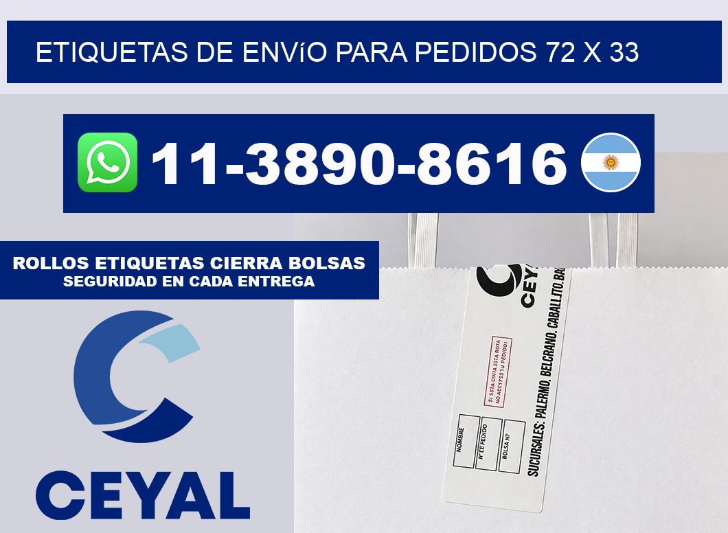 Etiquetas de envío para pedidos 72 x 33