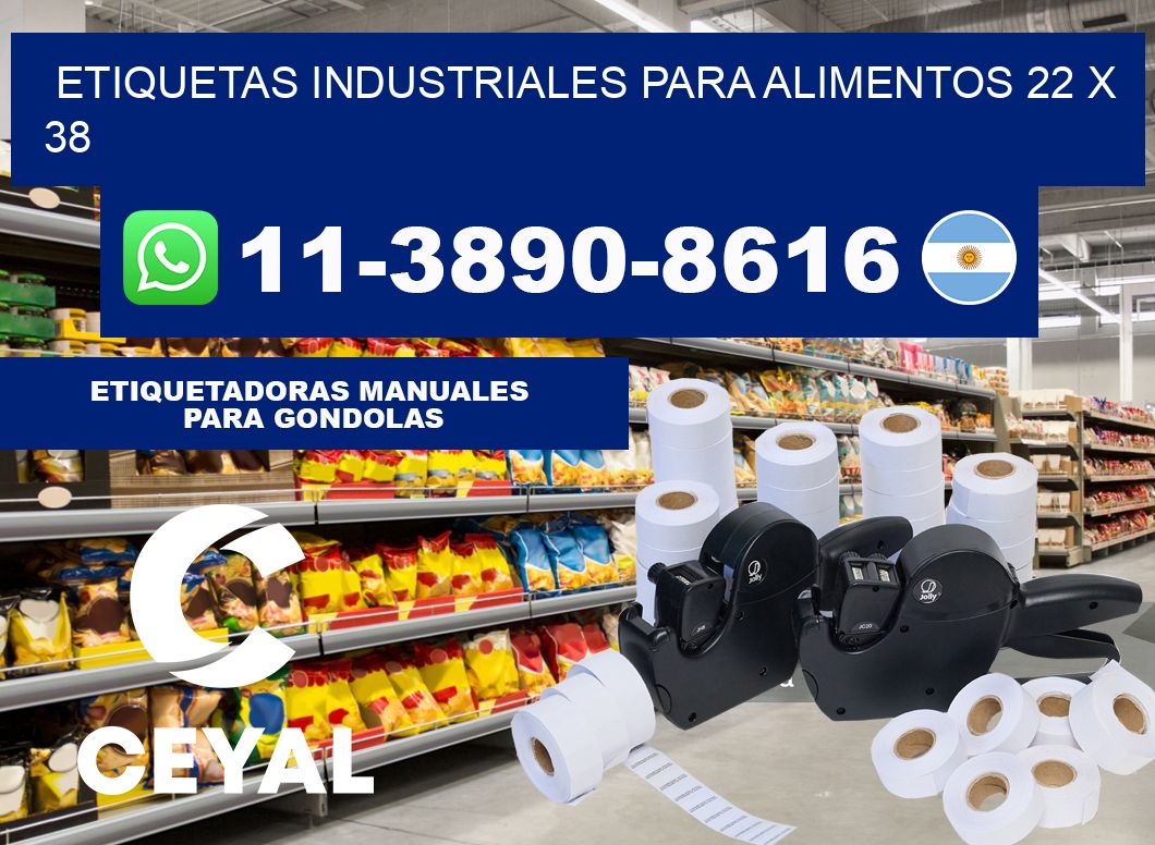 Etiquetas industriales para alimentos 22 x 38