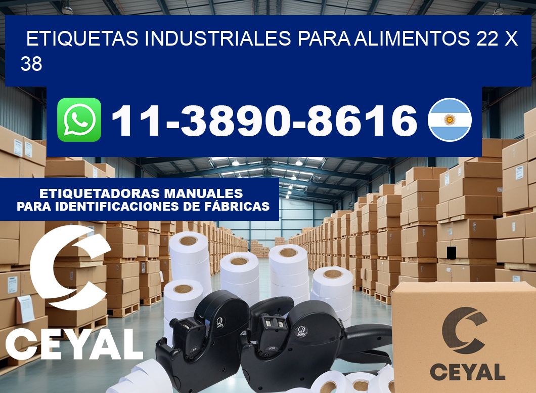 Etiquetas industriales para alimentos 22 x 38