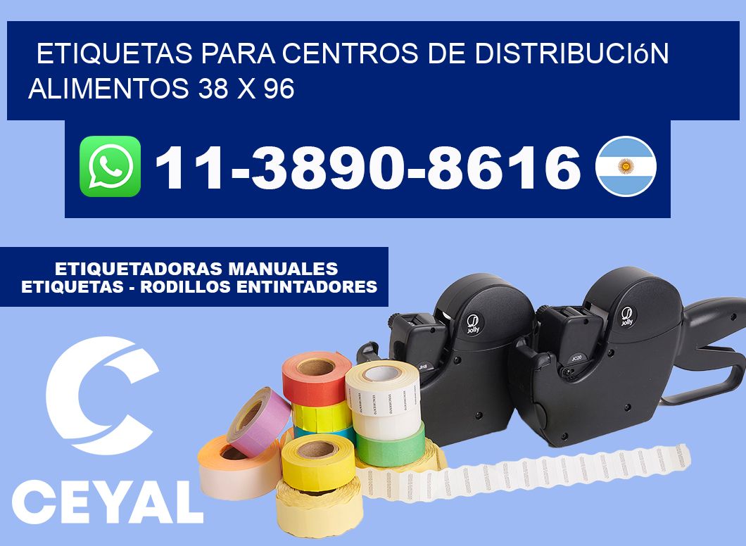 Etiquetas para centros de distribución alimentos 38 x 96