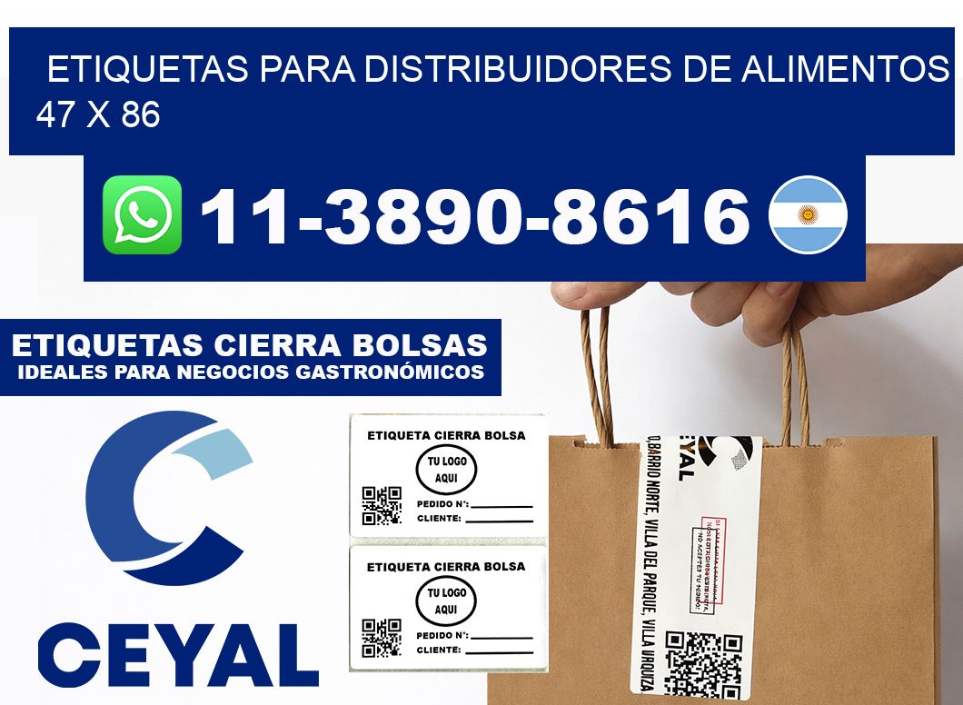 Etiquetas para distribuidores de alimentos 47 x 86