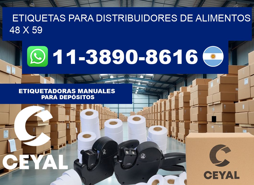 Etiquetas para distribuidores de alimentos 48 x 59