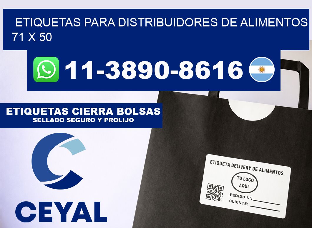 Etiquetas para distribuidores de alimentos 71 x 50