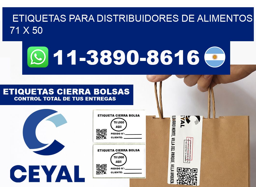 Etiquetas para distribuidores de alimentos 71 x 50