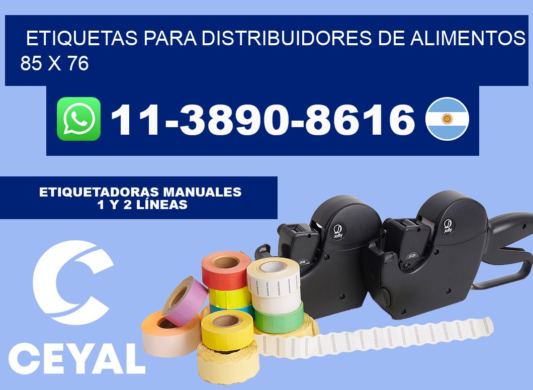 Etiquetas para distribuidores de alimentos 85 x 76
