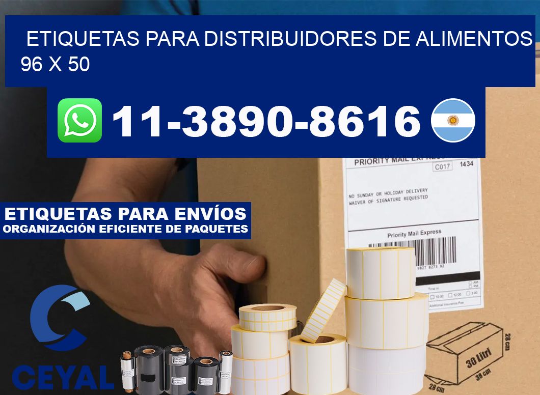 Etiquetas para distribuidores de alimentos 96 x 50