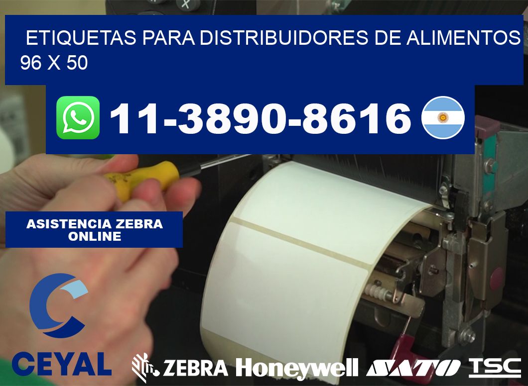 Etiquetas para distribuidores de alimentos 96 x 50
