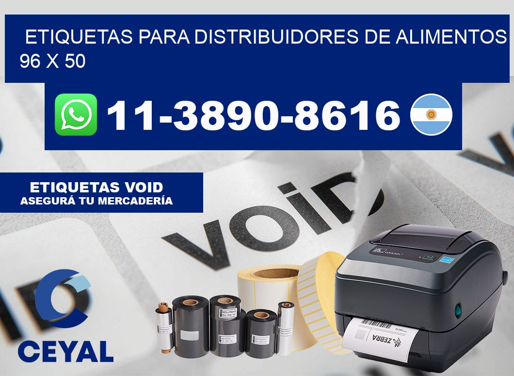 Etiquetas para distribuidores de alimentos 96 x 50