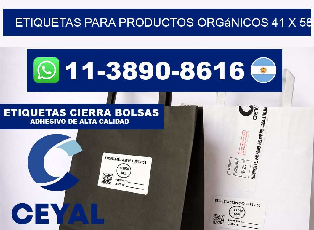 Etiquetas para productos orgánicos 41 x 58