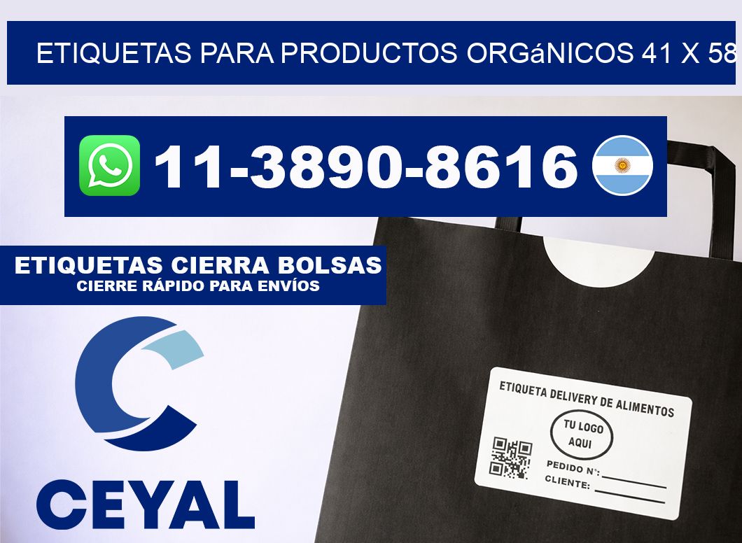 Etiquetas para productos orgánicos 41 x 58