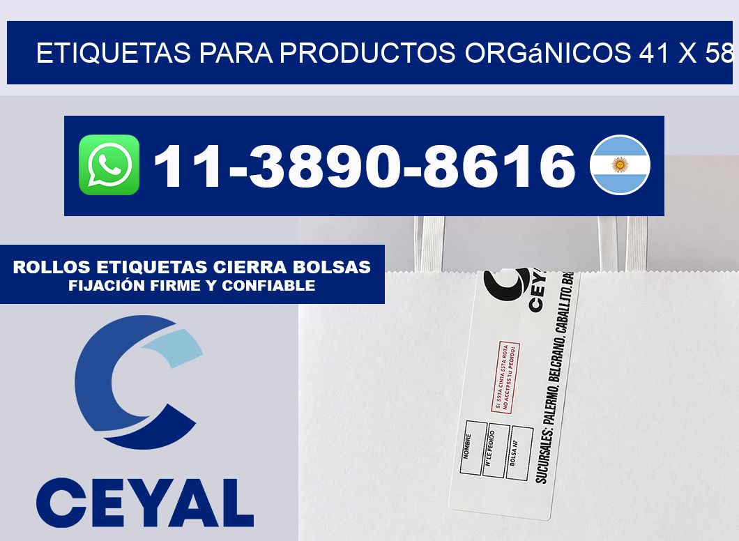Etiquetas para productos orgánicos 41 x 58