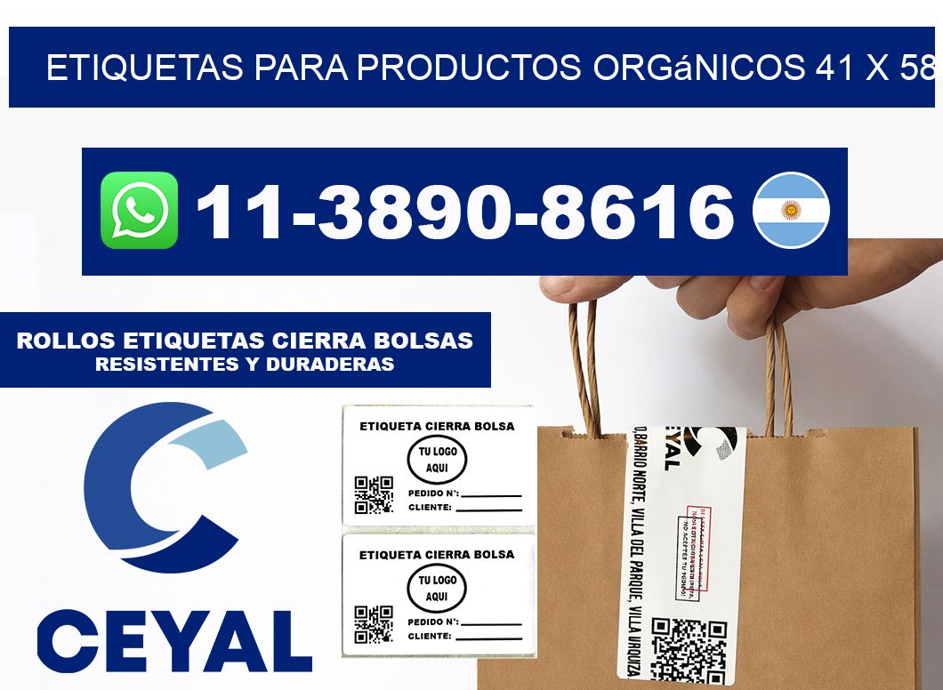 Etiquetas para productos orgánicos 41 x 58