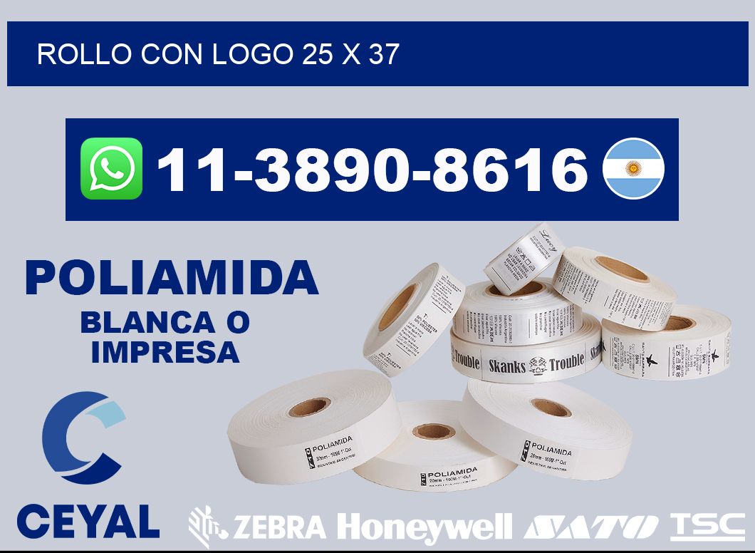 Rollo con logo 25 x 37
