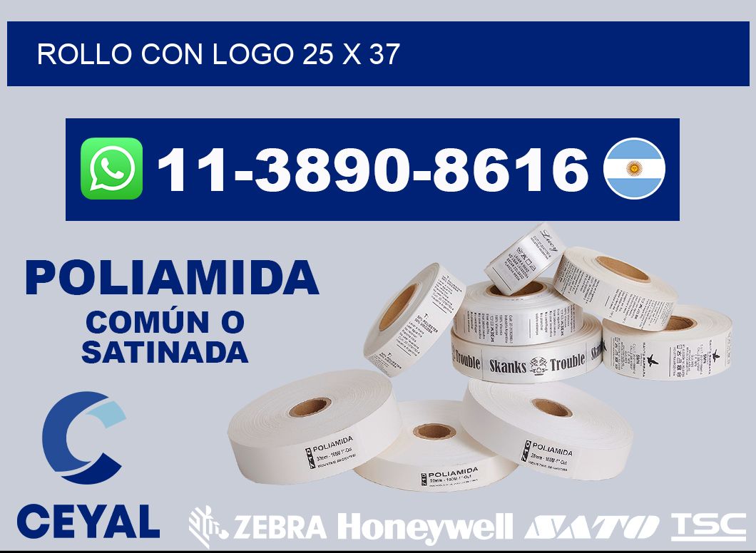 Rollo con logo 25 x 37