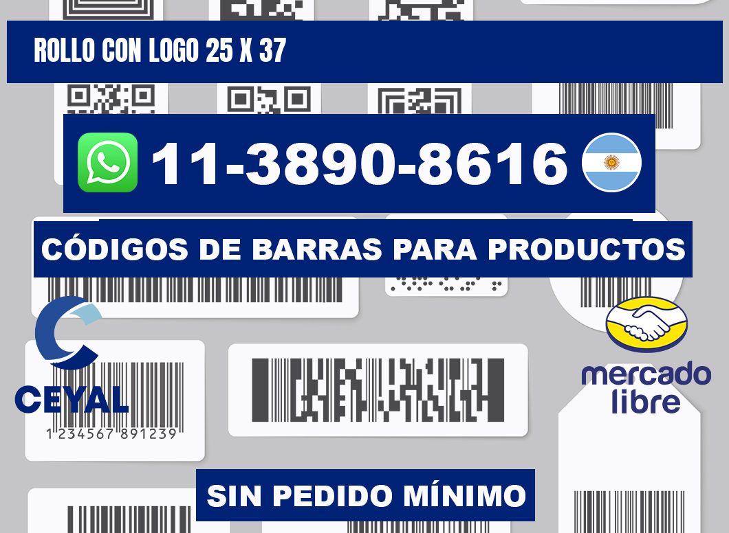 Rollo con logo 25 x 37